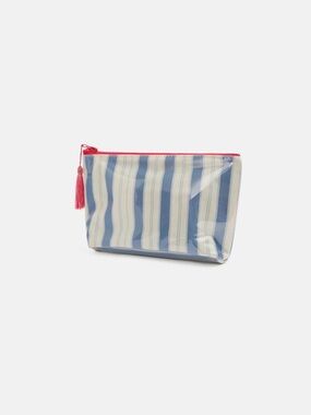 Dairy Boy Small Blue Pinstripe Garden Bed Makeup Bag. ⚡️💕